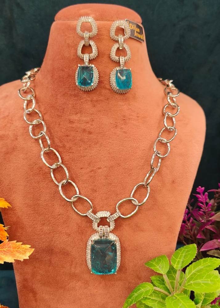 Blue Topaz Pendant Necklace丨Italojewelry