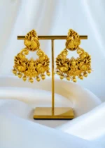 Temple Chandbali Earrings (Antique Gold) EAR001419