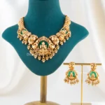 Shree Lakshmi Temple Necklace Set (Antique Gold) NEC002572