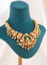 Shree Lakshmi Temple Necklace Set (Antique Gold) NEC002572 - Image 2