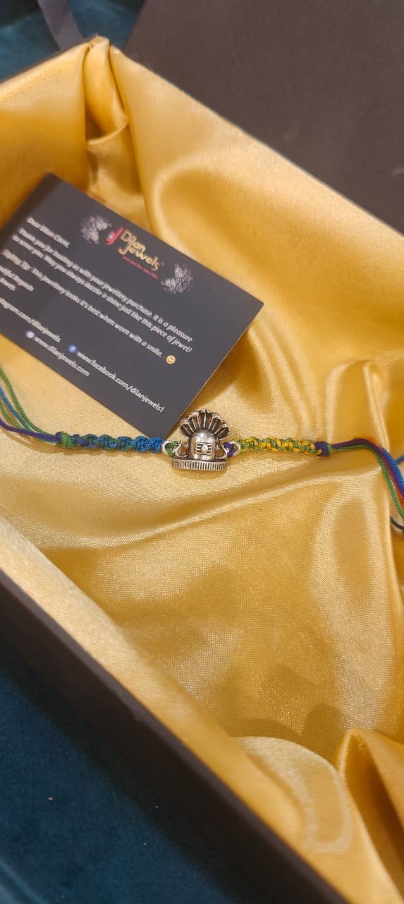 925 Silver Shivling Divine Rakhi RAK002855