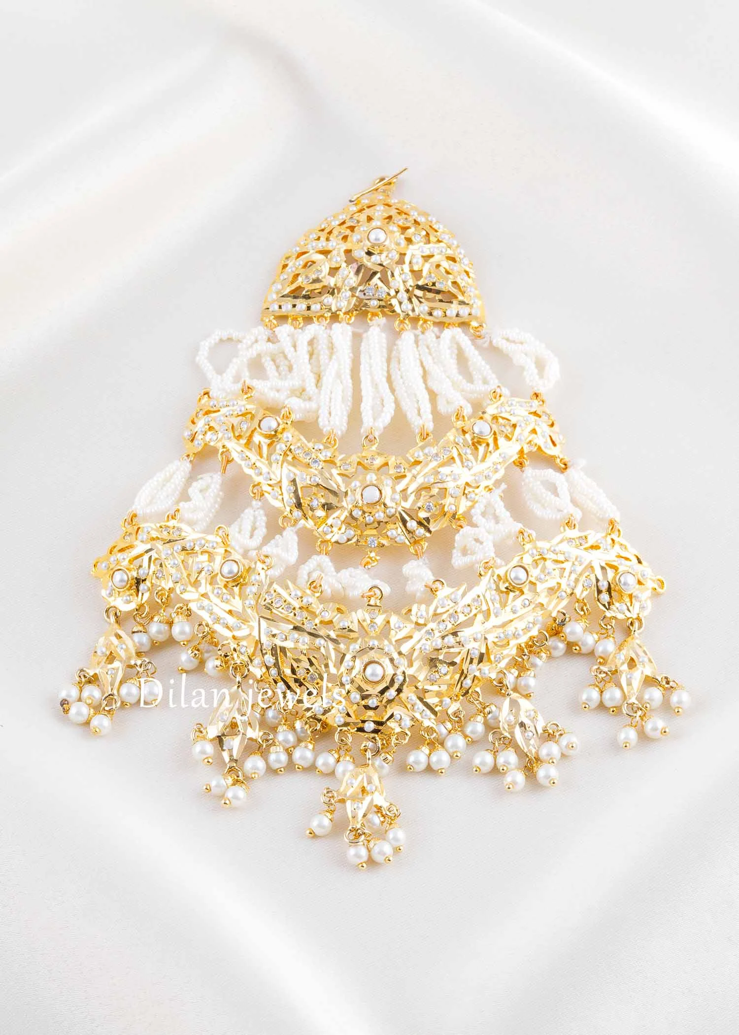 White Gold Plated Jadau Passa- ACC002769 White Gold Plated Jadau Passa- ACC002769 - Image 1