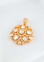 White Gold Plated Kundan Pendant Set- PSET02745 - Image 2