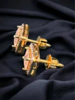 1 carat Princess-cut Solitaire Screw-back Studs (Yellow-Gold) EAR000083