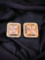 1 carat Princess-cut Solitaire Screw-back Studs (Yellow-Gold) EAR000083 - Image 2