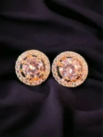 1 carat Solitaire Screw-back Studs (Rose-Gold) EAR000094