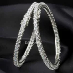 Silver Plated Diamond Bangles- BAN002797