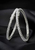 Silver Plated Diamond Bangles- BAN002797