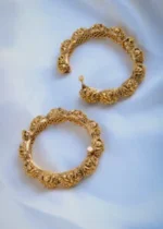 Traditional Carving Bangles (Antique Gold) BAN000984 - Image 3