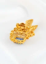Blue Victorian Finish Diamond Brooch- BRO002942 - Image 4