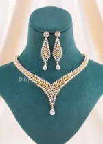 Gold Plated Diamond Necklace Set- NEC002920