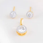 Gold Plated Diamond Pendant Set- PSET02929