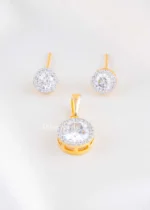 Gold Plated Diamond Pendant Set- PSET02929