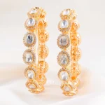Gold Plated Kundan, Diamond Bangles- BAN002935