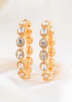Gold Plated Kundan, Diamond Bangles- BAN002935
