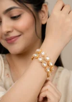 Gold Plated Kundan, Diamond Bangles- BAN002935 - Image 2