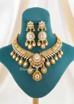 Gold Plated Kundan Necklace Set- NEC002923