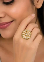 Gold Plated Kundan Ring- RING02937 - Image 2