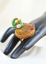 Green-Pink Gold Plated Diamond Ring- RING02941