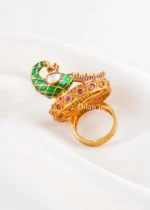 Green-Pink Gold Plated Diamond Ring- RING02941 - Image 2