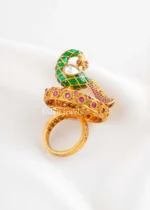 Green-Pink Gold Plated Diamond Ring- RING02941 - Image 3