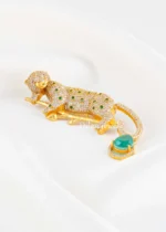 Green Victorian Finish Diamond Brooch- BRO002949 - Image 3