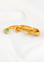 Green Victorian Finish Diamond Brooch- BRO002949 - Image 4