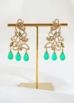 Green Victorian Finish Diamond, Kundan Necklace Set- NEC002936 - Image 4