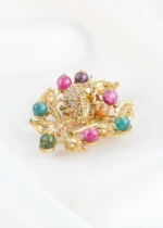 Multi Color Victorian Finish Diamond Brooch- BRO002951 - Image 2