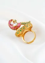 Pink-Green Gold Plated Diamond Ring- RING02940 - Image 2