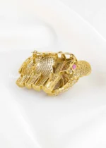 Pink Victorian Finish Diamond Brooch- BRO002947 - Image 4