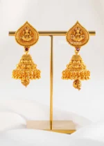 Ruby Gold Plated Temple Necklace Set- NEC002961 - Image 4