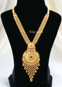 Ruby Gold Plated Traditional Necklace Set- NEC002957 - Image 3
