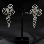 Silver Plated Diamond Earrings- EAR002970