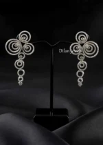 Silver Plated Diamond Earrings- EAR002970