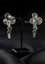 Silver Plated Diamond Earrings- EAR002970 - Image 4