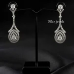 Silver Plated Diamond Earrings- EAR002971