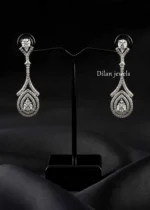Silver Plated Diamond Earrings- EAR002971