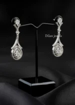 Silver Plated Diamond Earrings- EAR002971 - Image 3