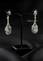 Silver Plated Diamond Earrings- EAR002971 - Image 4