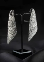 Silver Plated Diamond Earrings- EAR002972 - Image 4