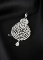 Silver Plated Diamond Pendant Set- PSET02963 - Image 3