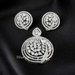 Silver Plated Diamond Pendant Set- PSET02964
