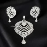 Silver Plated Diamond Pendant Set- PSET02965