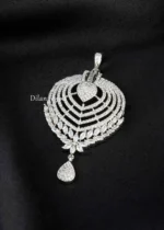 Silver Plated Diamond Pendant Set- PSET02965 - Image 3