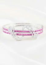 Ruby Silver Finish Diamond Bracelet- BRA003153 - Image 3