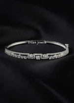 Silver Finish Diamond Bracelet- BRA003149 - Image 3