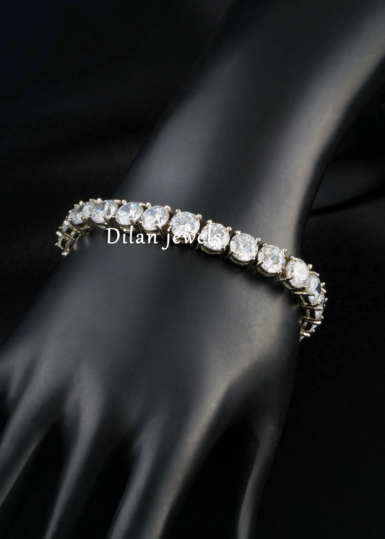 Silver Finish Diamond Bracelet- BRA003248 Silver Finish Diamond Bracelet- BRA003248 - Image 1
