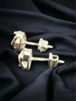 1 carat Solitaire Screw-back Studs with overlapping Jacket (White-Gold) EAR000091 - Image 3