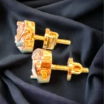 1 carat Solitaire Screw-back Studs with overlapping Jacket (Yellow-Gold) EAR000092